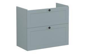 VitrA Root Classic 80cm 2 Drawer Slim Washbasin Unit - Matt Fjord Green
